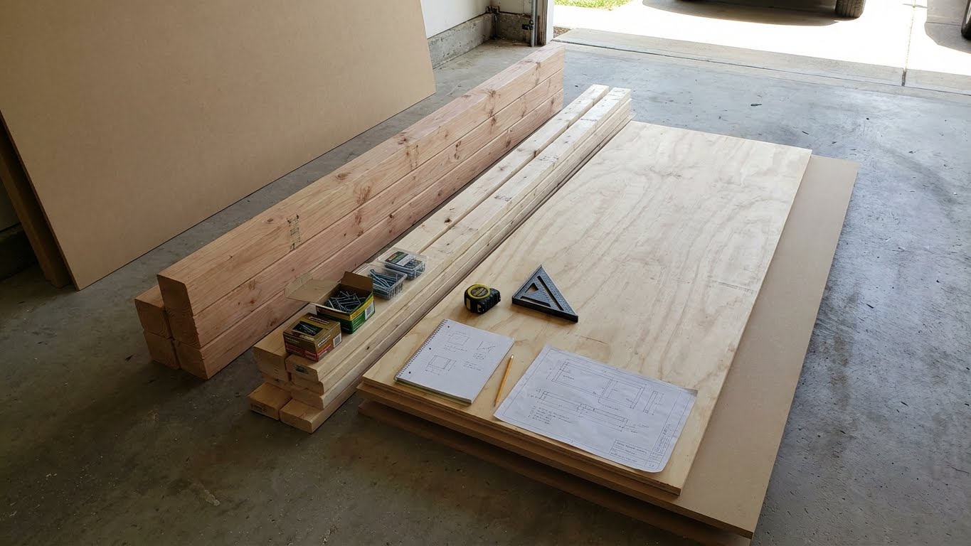 All materials laid out before construction